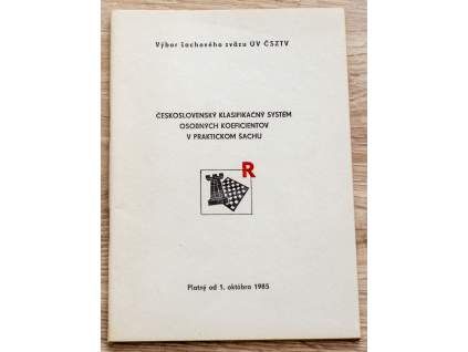 4166 ceskoslovensky klasifikacny system osobnych koeficientov v praktickom sachu 1985